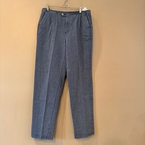 NWT Liz Claiborne Micro Dot Trouser Jeans Blue‎ Sz 12 High Rise Straight Leg